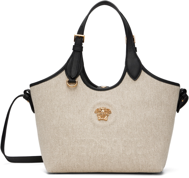 Photo: Versace Beige 'La Medusa' Canvas Mini Tote