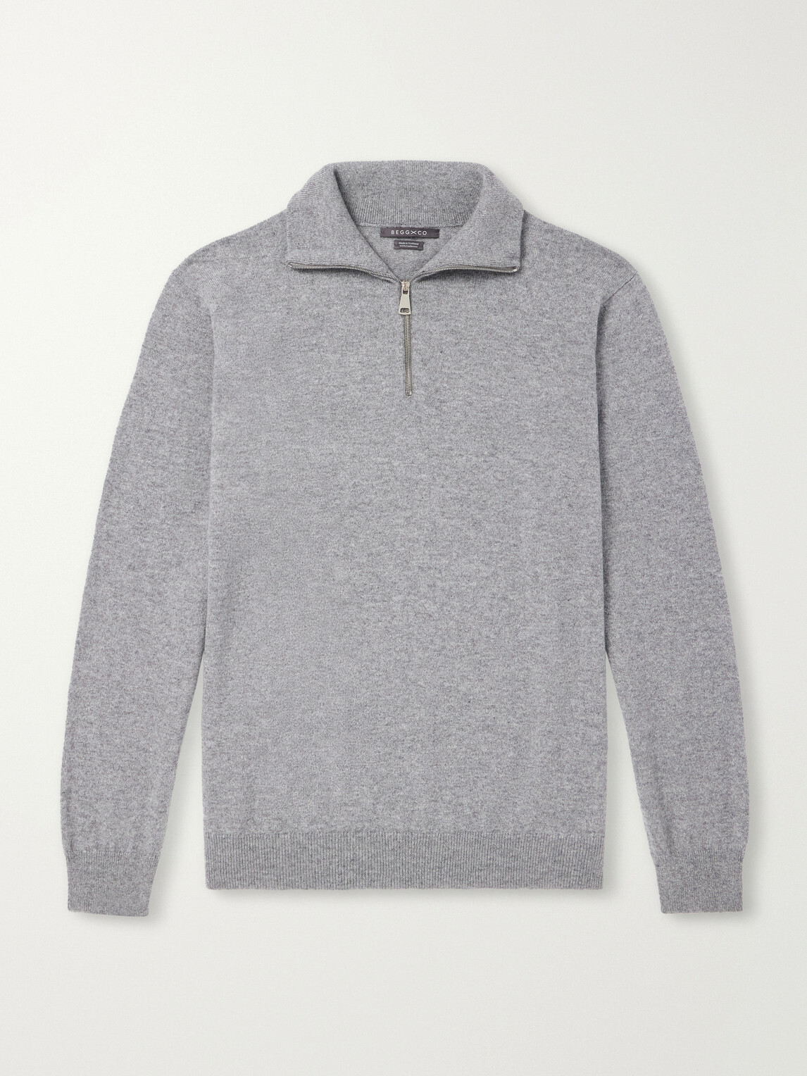 Begg & Co - Heriot Half-Zip Cashmere Sweater - Gray