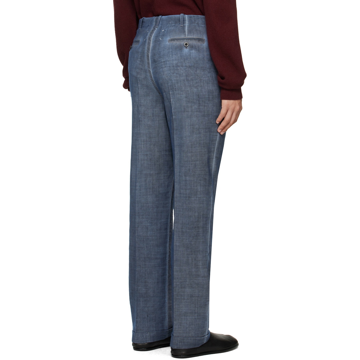 Maison Margiela Blue Double-Dyed Wool Trousers