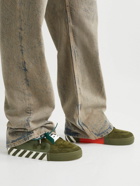 Off-White - Low Vulcanized Canvas and Suede Sneakers - Green