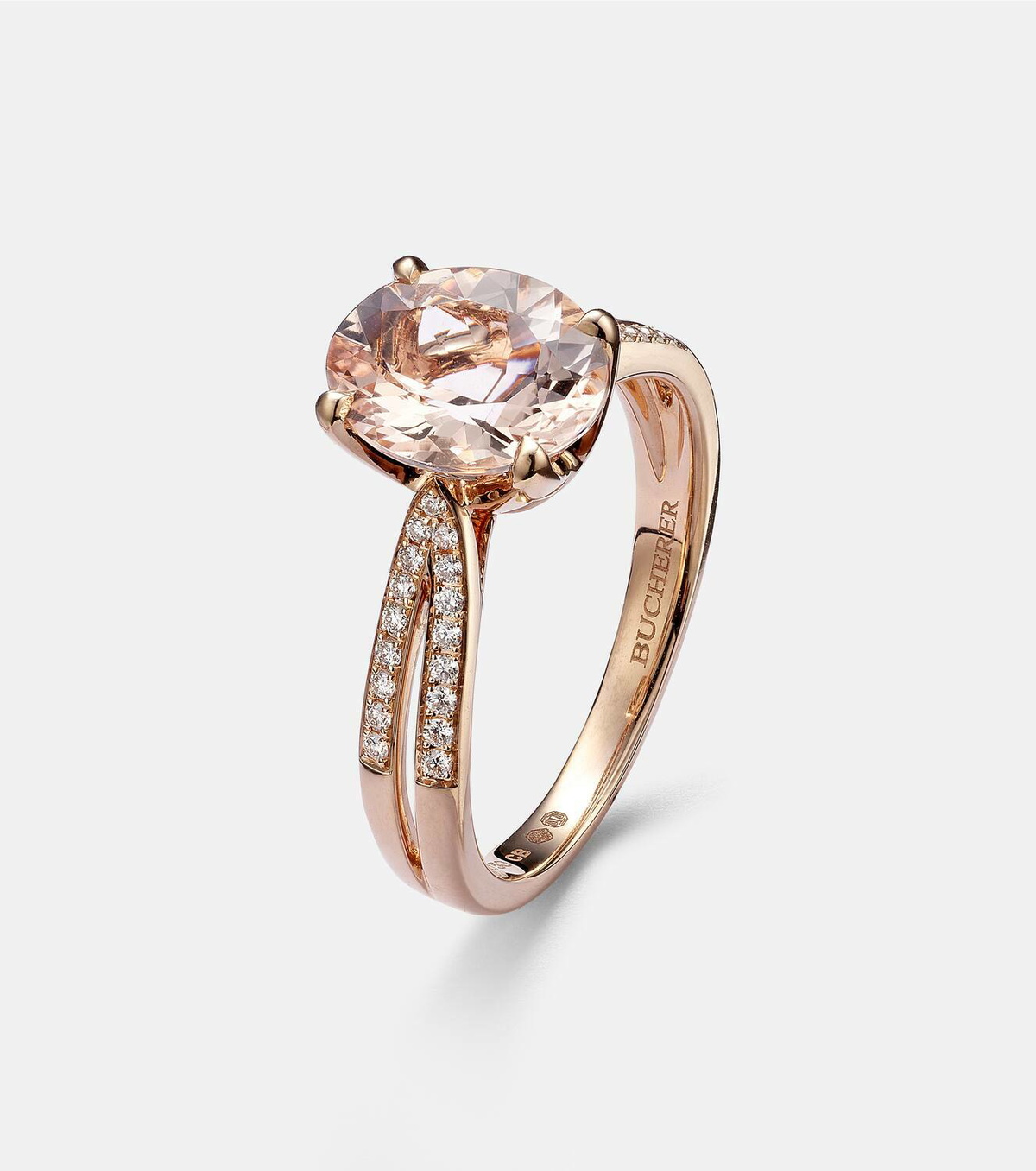 Bucherer Fine Jewellery Blush 18kt rose gold ring with diamonds and morganites
