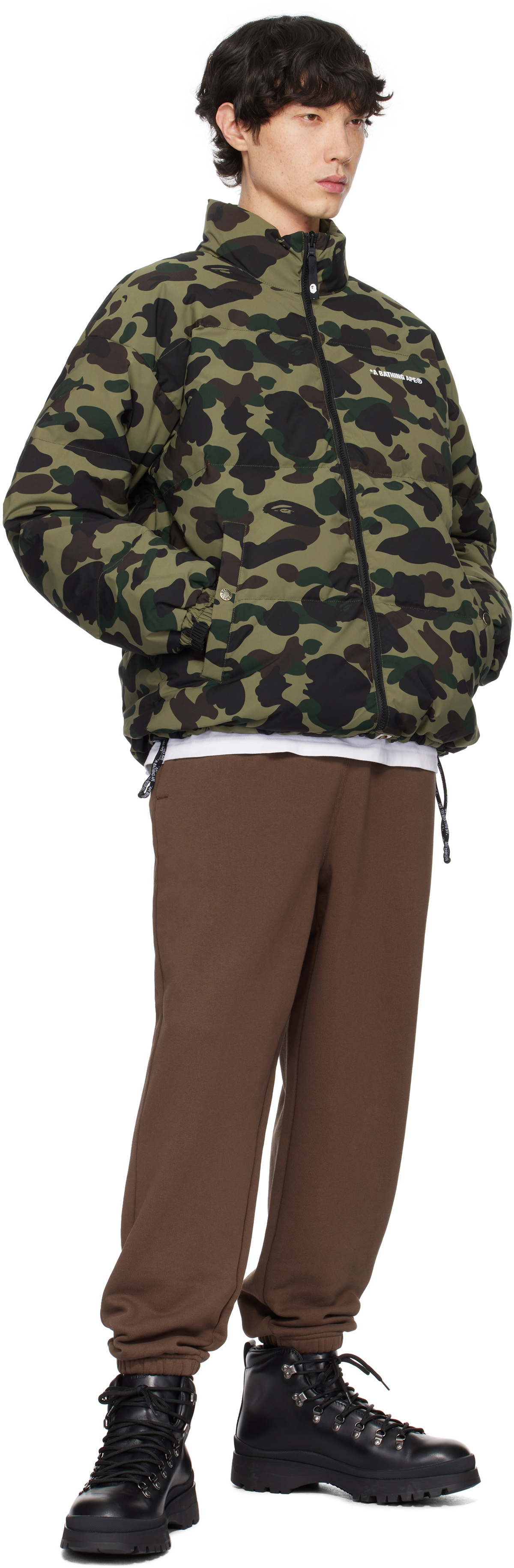 BAPE Brown One Point Relaxed Fit Sweatpants