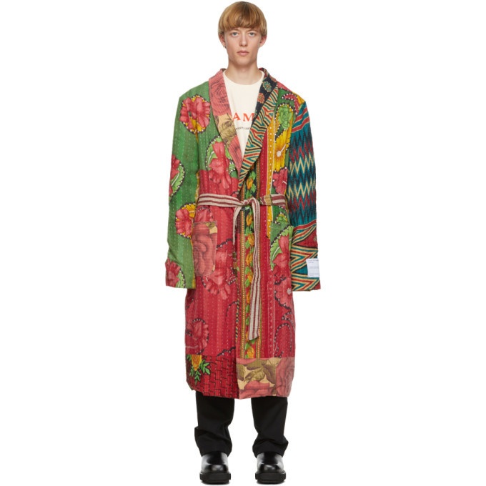 Photo: Mr. Saturday SSENSE Exclusive Multicolor Patchwork Robe Coat