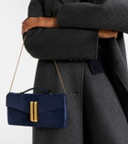 DeMellier Vancouver leather-trimmed suede clutch