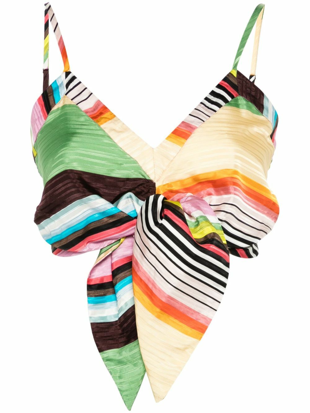 Christopher John Rogers Multicolour Striped Cropped Top