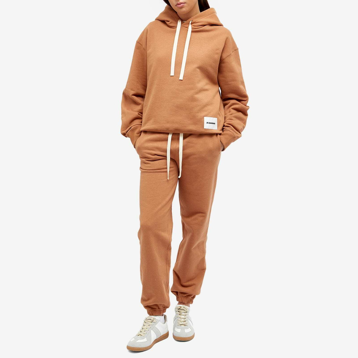 Jil Sander Women's Plus Patch Logo Hoodie in Hazel