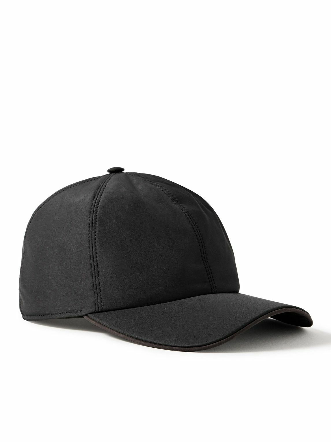 Zegna - Zephir Leather-Trimmed Logo-Appliquéd Shell Baseball Cap ...