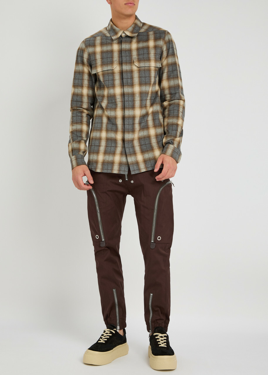Rick Owens Bauhaus Stretch-cotton Cargo Trousers Brown