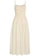 Faithfull The Brand Araceli Striped Cotton Maxi Dress Yellow