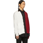 Sulvam White and Red Hinomaru Cardigan