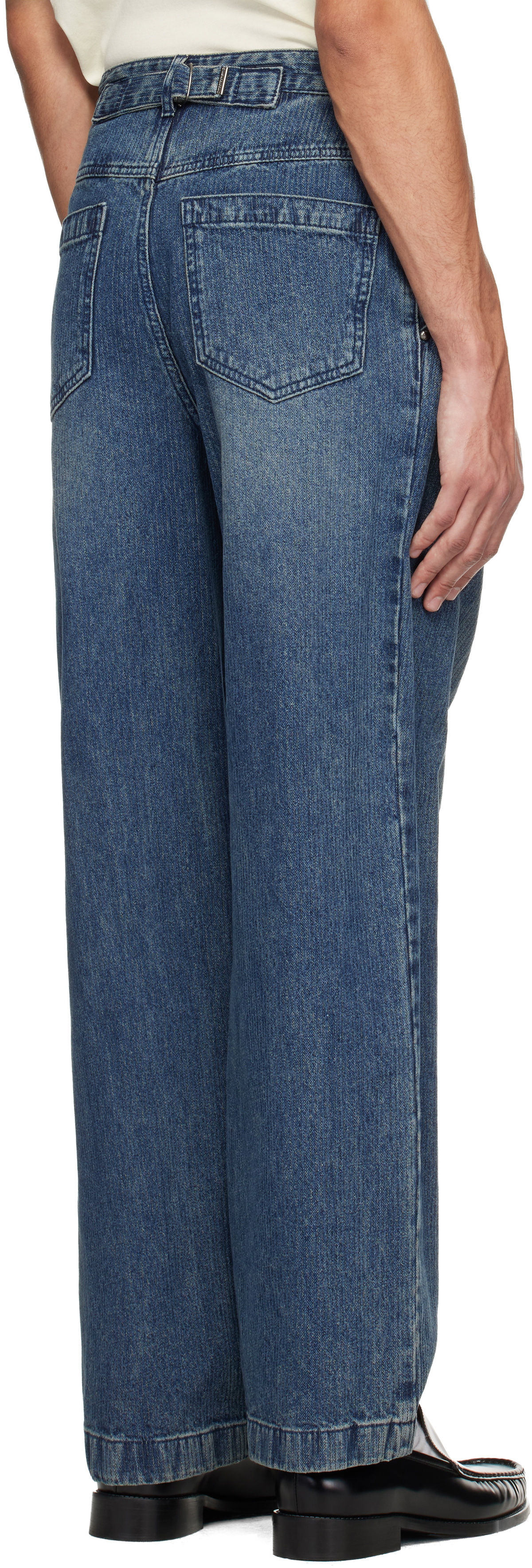 WOOYOUNGMI Blue Corduroy Denim Jeans