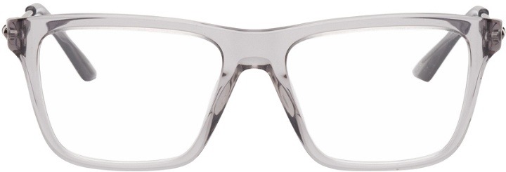 Photo: Versace Grey Acetate Square Optical Glasses