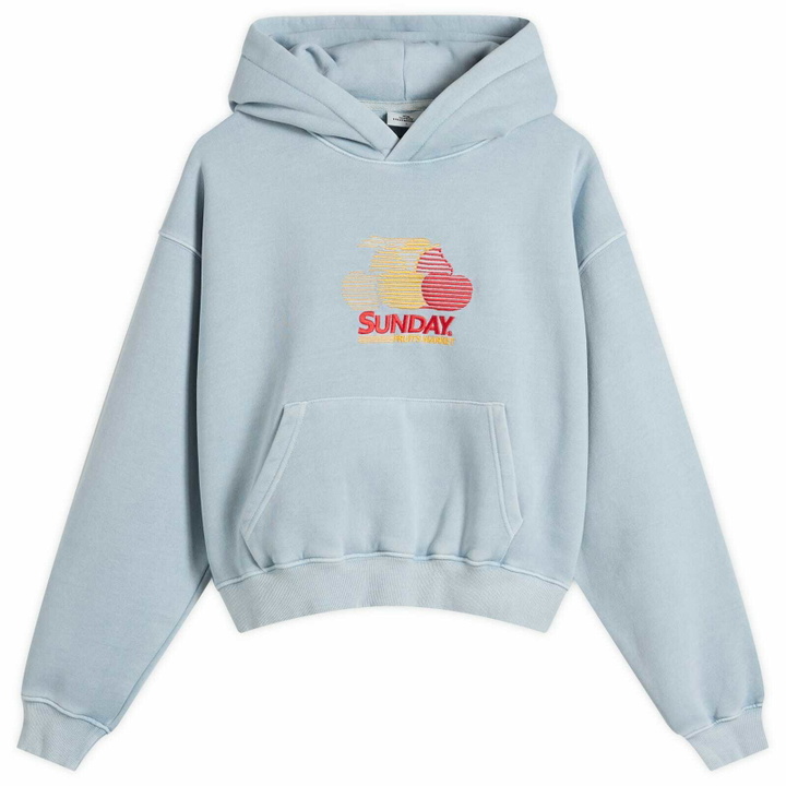 Photo: SUNDAYFRUITMARKET Women's Pigment Cherry Hoodie in Sky Blue