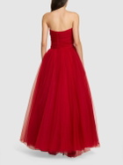 GIAMBATTISTA VALLI Strapless Asymmetric Tulle Mini Dress