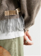 KAPITAL - Fringed Corduroy-Trimmed Wool Shirt Jacket - Brown