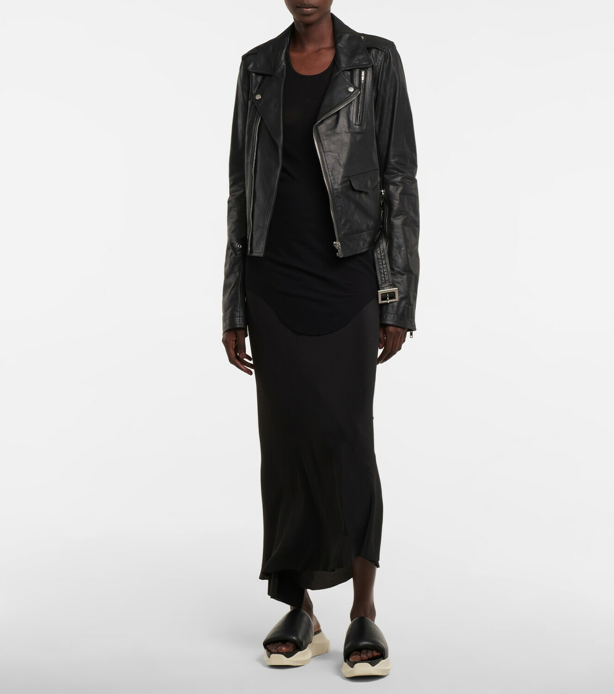 Rick Owens - Geth leather platform slides Rick Owens