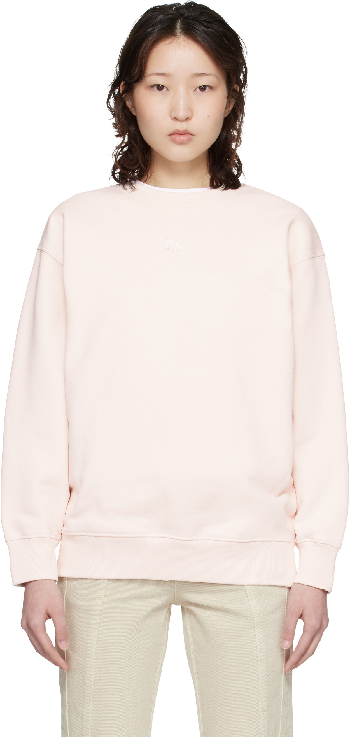 Maison Kitsuné Pink Baby Fox Oversize Sweatshirt