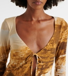 Staud Avani printed mesh top