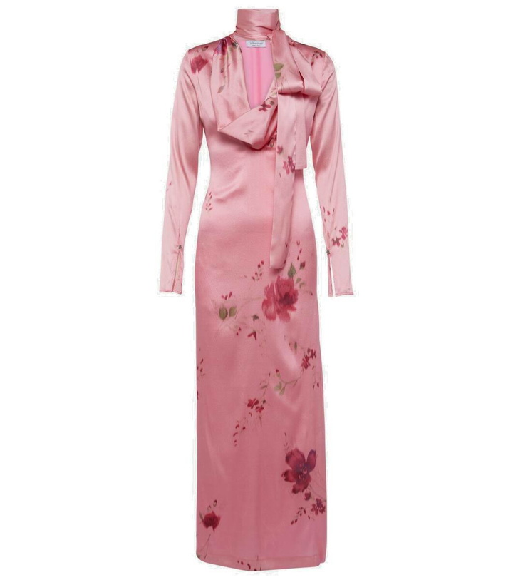Photo: Blumarine Printed silk-blend satin maxi dress