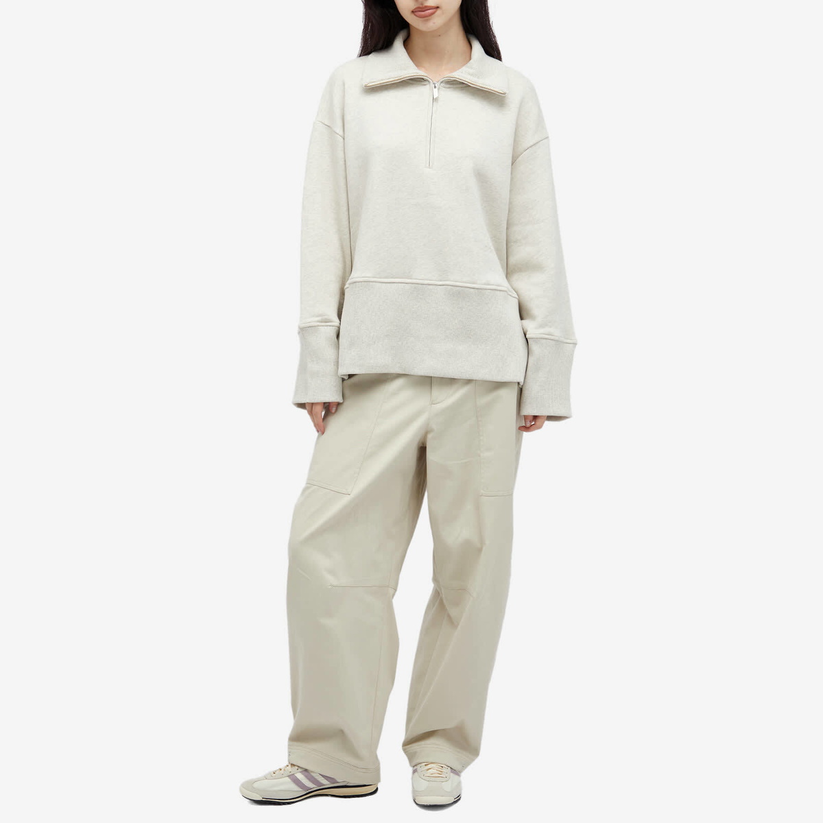 Closed Women's Half Zip Long sleeve Sweatshirt in Neutrals