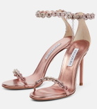 Aquazzura Crystal-embellished leather sandals