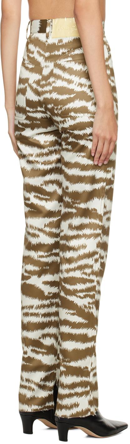 JUNEYEN Brown & Off-White Tiger Trousers