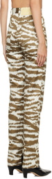 JUNEYEN Brown & Off-White Tiger Trousers