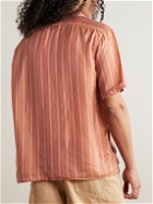 Maison Margiela - Camp-Collar Striped Satin Shirt - Pink