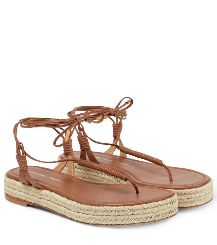 Photo: Aquazzura x Raquel Diniz Sole espadrille thong sandals