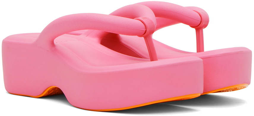 Melissa Pink Free Platform Flip Flops