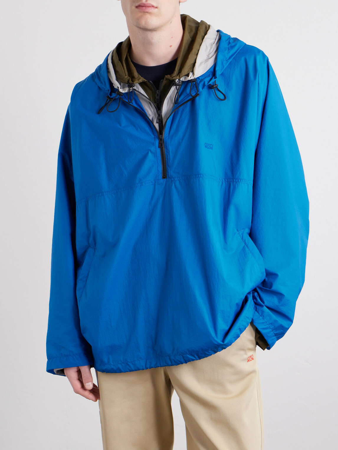 LOEWE - Logo-Embroidered Shell Jacket - Blue