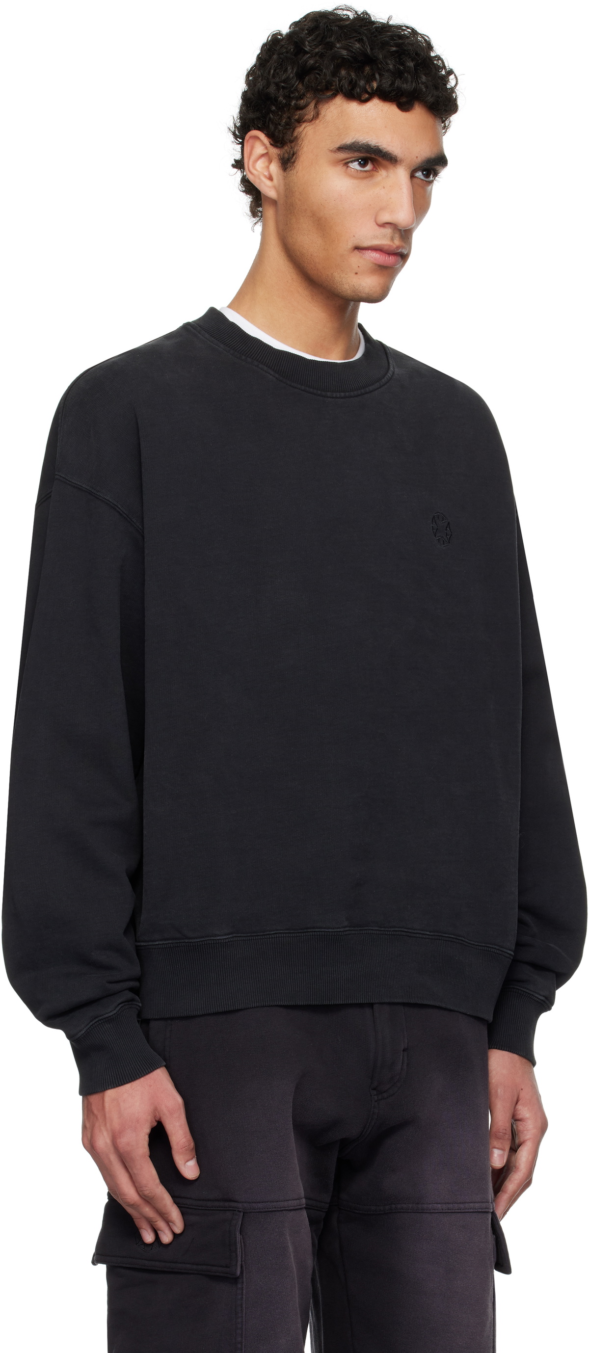 1017 ALYX 9SM Black Boxy Crewneck Sweatshirt