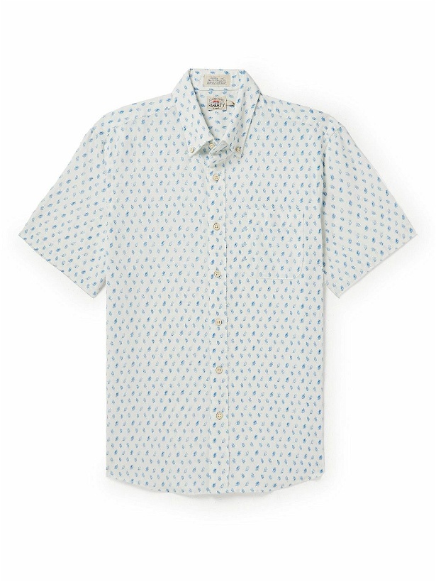 Photo: Faherty - Breeze Button-Down Collar Printed Linen-Blend Shirt - Blue