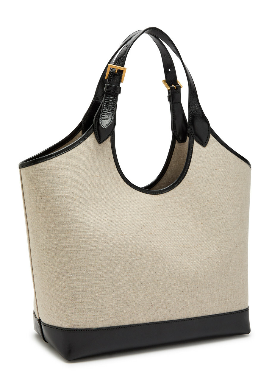 Versace Large Leather and Canvas Tote bag - Black - One Size
