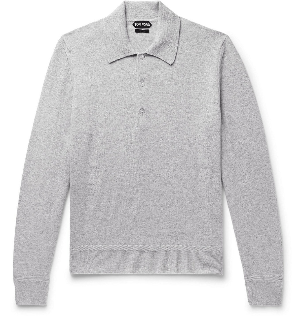 TOM FORD - Mélange Cashmere Polo Shirt - Gray TOM FORD