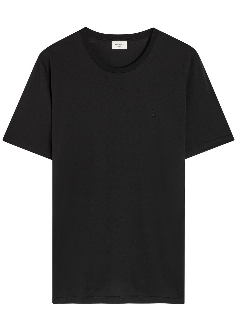 SAINT LAURENT - Logo-Embroidered Cotton-Piqué T-Shirt