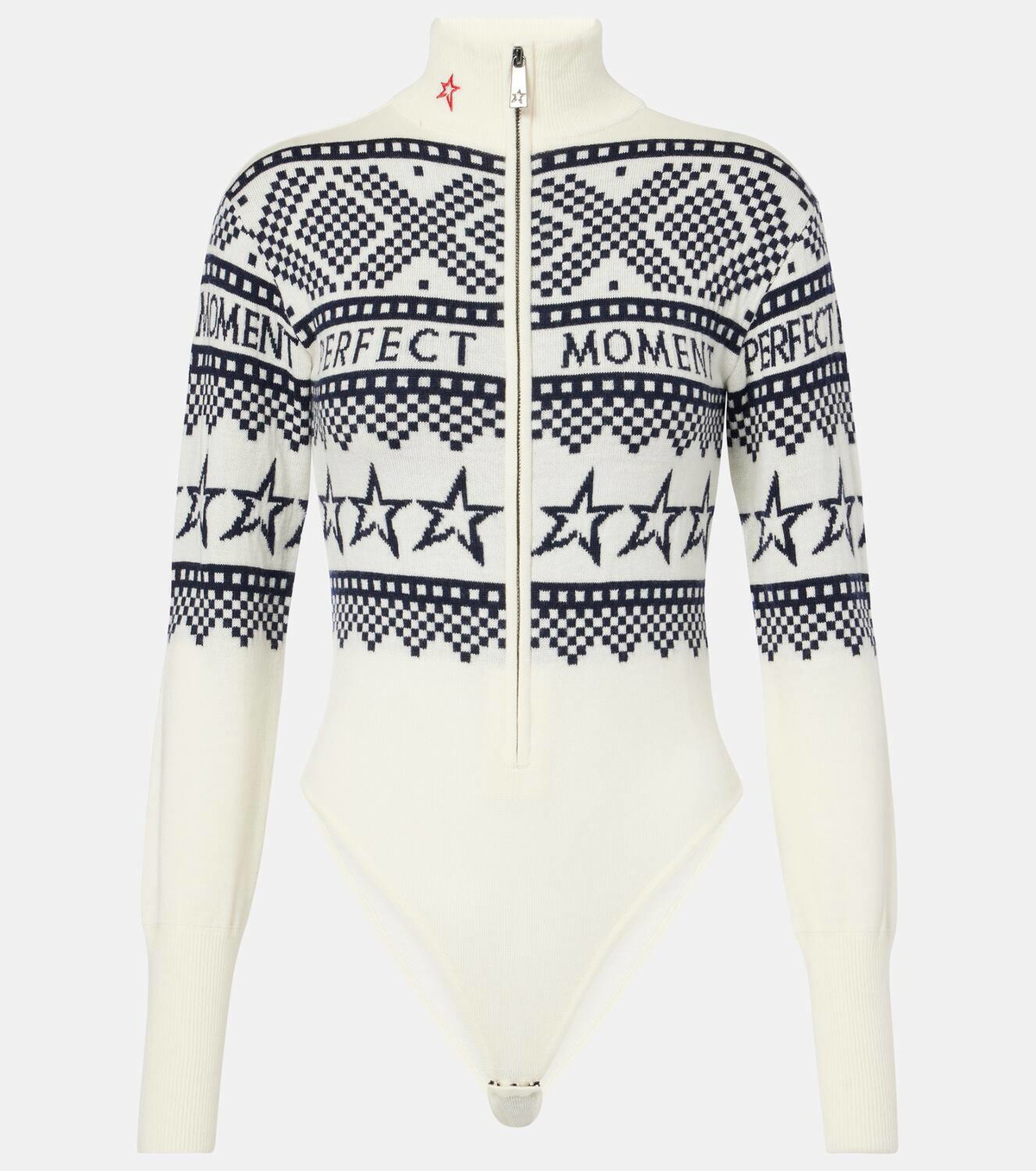 Perfect Moment Wool intarsia bodysuit