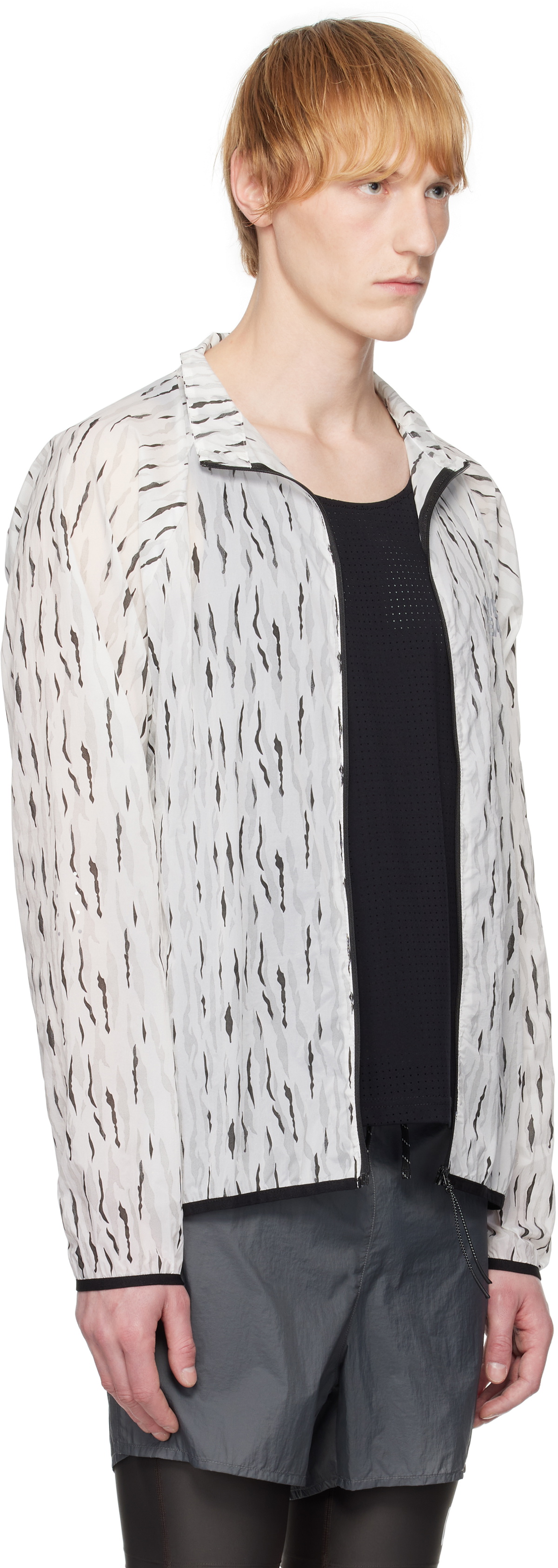 OVER OVER White & Black Taffeta Jacket