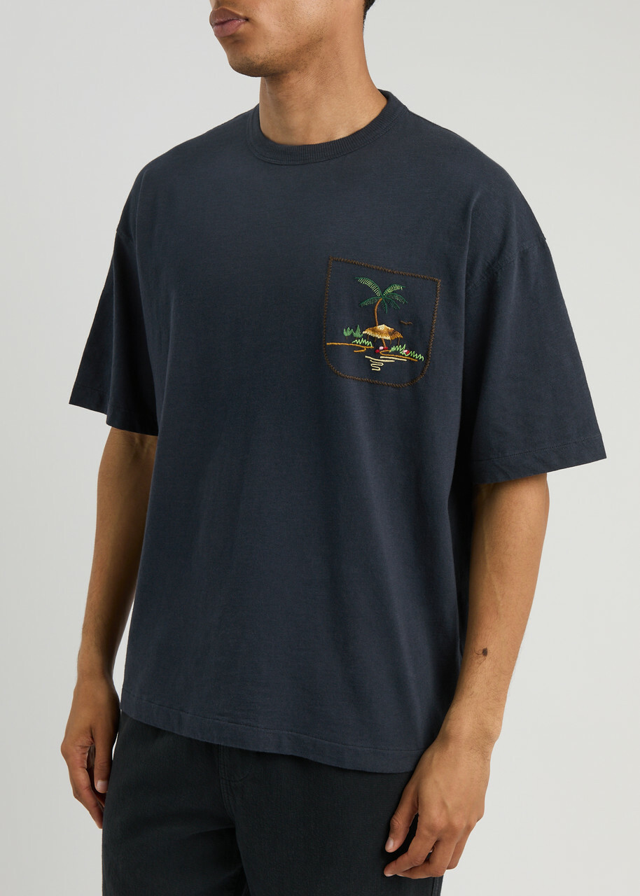 Ymc Triple Embroidered Cotton T-shirt Navy
