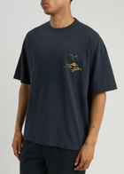 Ymc Triple Embroidered Cotton T-shirt Navy
