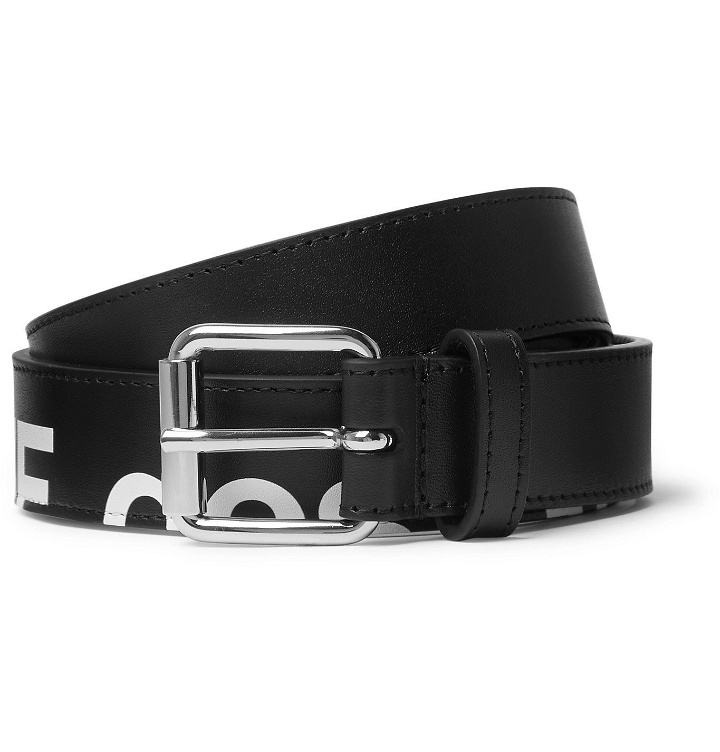 Photo: Comme des Garçons - 3cm Logo-Print Leather Belt - Black