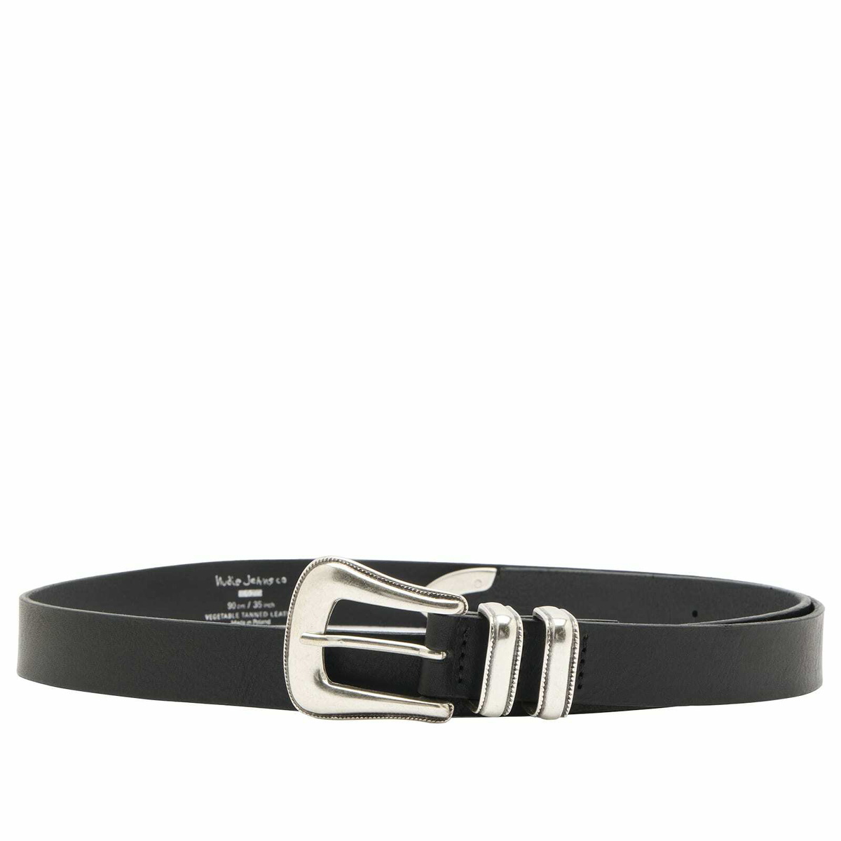 Nudie Jeans Co Men's Western Silver Belt in Black
