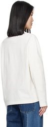 Jil Sander Off-White Printed Logo Long Sleeve T-Shirt