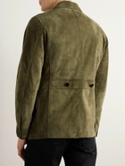 TOM FORD - Leather-Trimmed Suede Field Jacket - Green