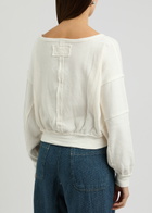 Free People Ife Stretch-cotton Sweatshirt Ivory