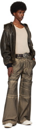 GUESS USA Brown Screenprinted Cargo Jeans