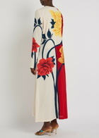 LA Double J Floral-print Stretch-crepe Midi Dress Multicoloured