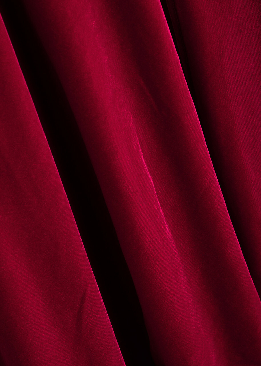 Ganni Velvet Maxi Dress Red