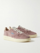 Autry - Medalist Leather and Shell-Trimmed Suede Sneakers - Pink