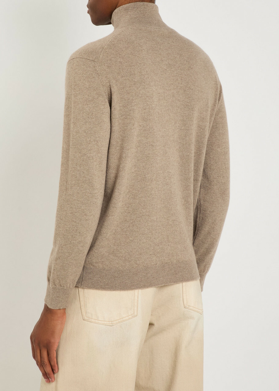 Begg & CO Heriot Half-zip Cashmere Jumper Brown